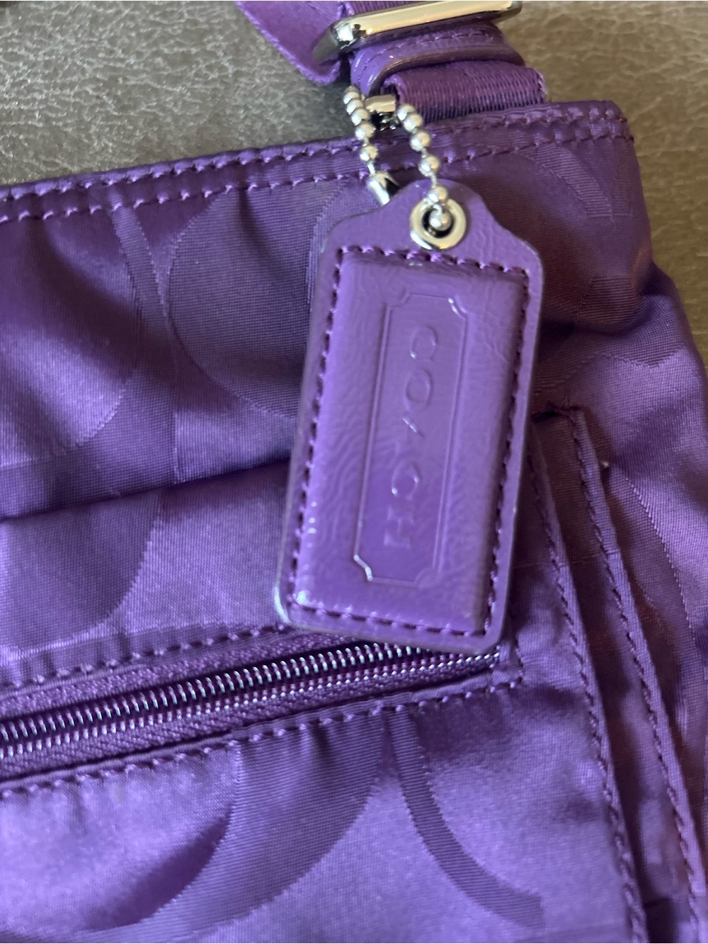 Coach Purple Signature Getaway Nylon Crossbody - Picture 4 of 6